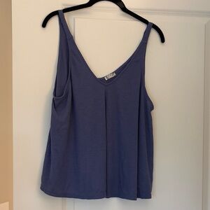 Free People Relaxed V-Neck Camisole - Dusty Blue